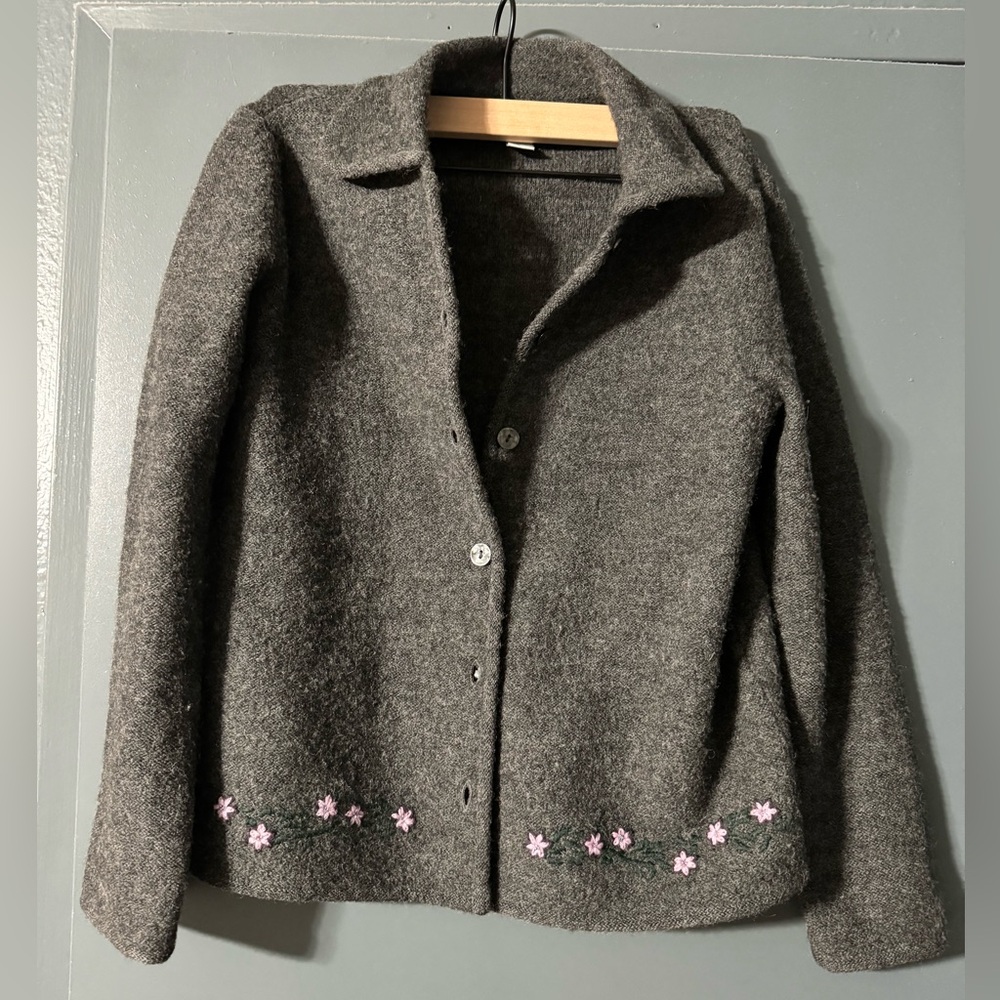 Vintage Wool Embroidered Cardigan
